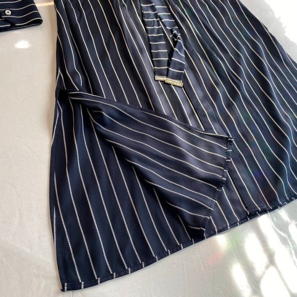 Tommy Hilfiger Belted Striped Shirt Dress Long Sleeve Navy Size 4 - Picture 5 of 16